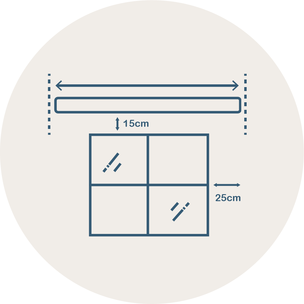 Measuring curtain tracks illustration